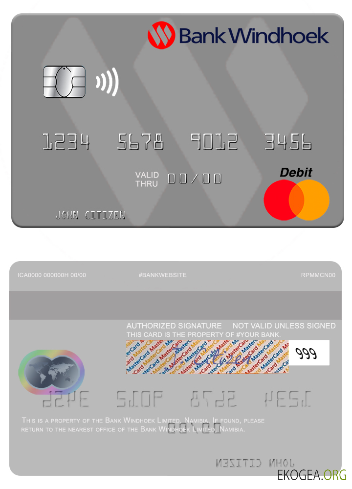 Carte Mastercard de la Banque Namibie Windhoek Limited